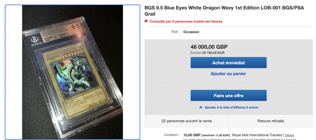 investir dans le dragon blanc aux yeux bleux LOB 1st ED